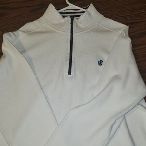Stafford White Zip-Up Sweater